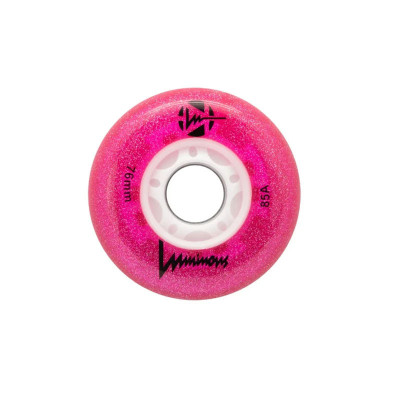 Skates Wheels - LUMINOUS - 76mm 85a - Glitter Pink - Set of 4