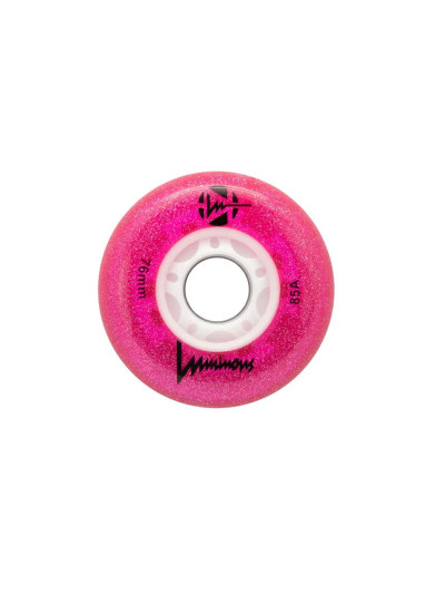 Skates Wheels - LUMINOUS - 76mm 85a - Glitter Pink - Set of 4
