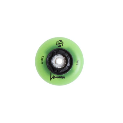 Skates Wheels - LUMINOUS - 72mm 85a - Green Glow - Set of 4