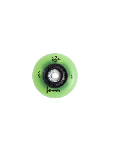 Roue Roller - LUMINOUS - 72mm 85a - Green Glow - Jeu de 4