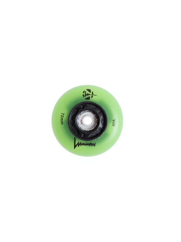 Skates Wheels - LUMINOUS - 72mm 85a - Green Glow - Set of 4