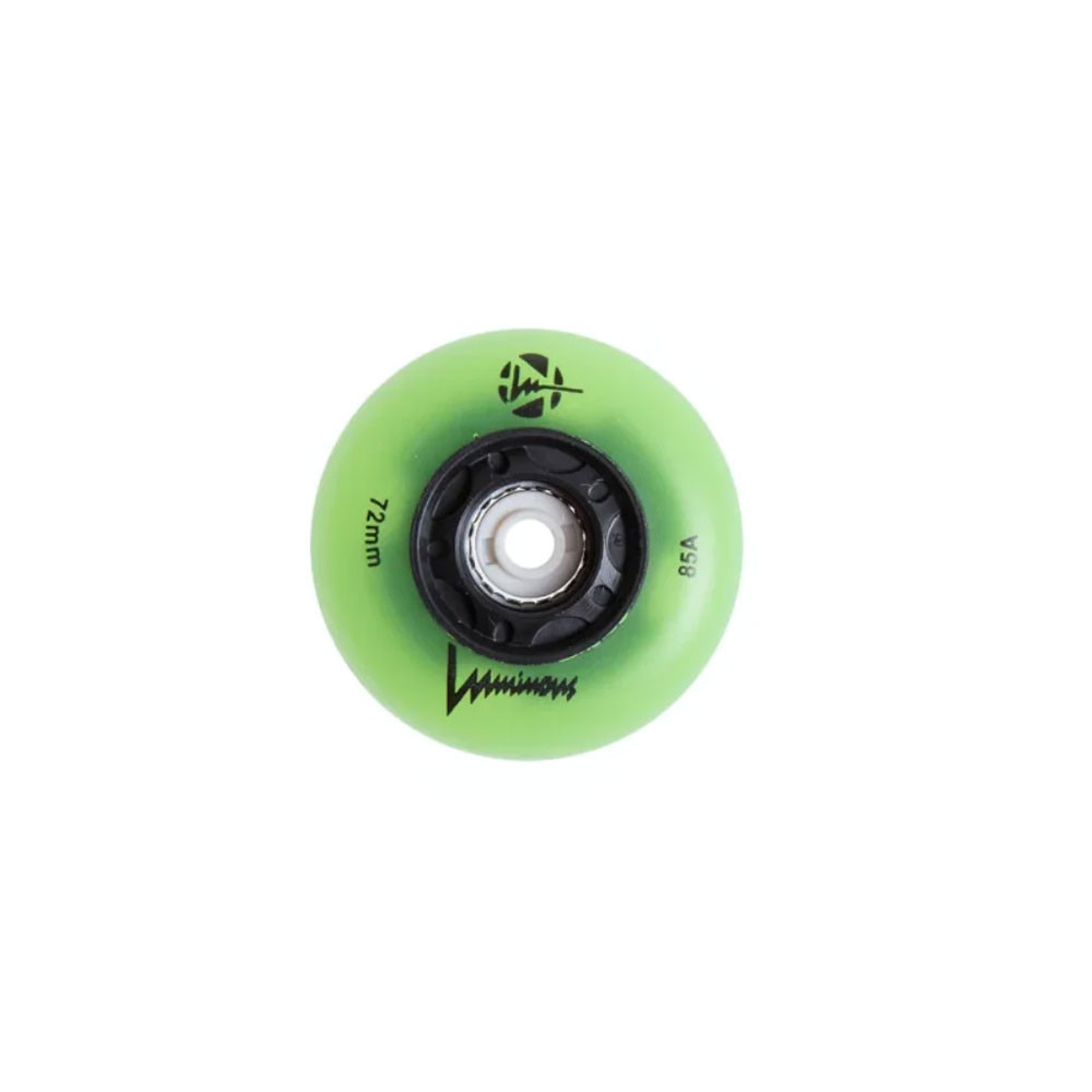 Roue Roller - LUMINOUS - 72mm 85a - Green Glow - Jeu de 4