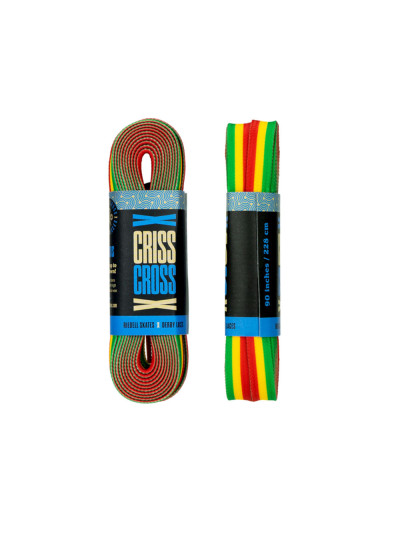 Laces - CRISS CROSS x Derby Trio - Green Red Yellow - Pair