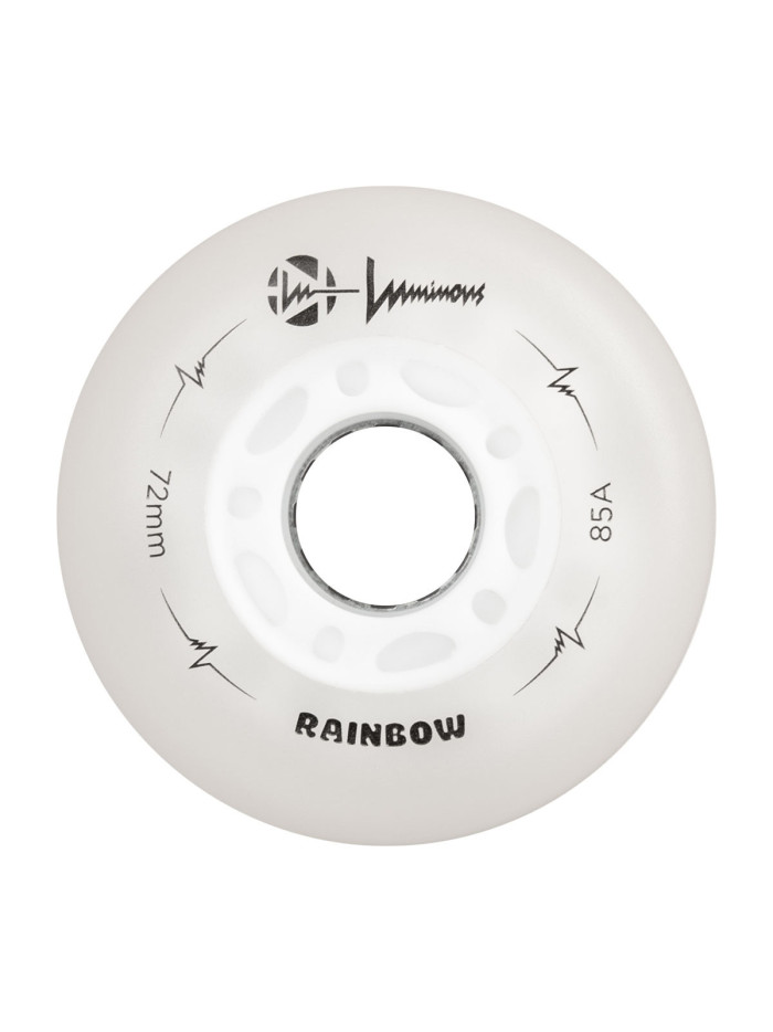 Roue Roller - LUMINOUS - 72mm 85a - Rainbow - Jeu de 4