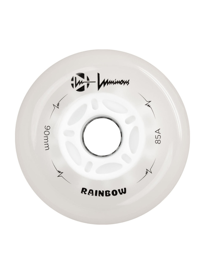 Skates Wheels - LUMINOUS - 90mm 85a - Rainbow - Set of 4