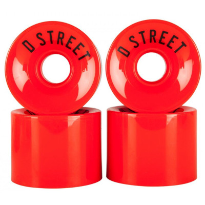 Roue Longboard - D-STREET 59cent - Rouge - 59mm 78a - Jeu de 4