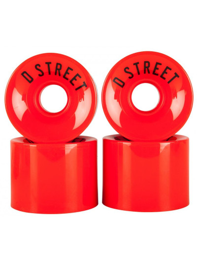 Longboard Wheels - D-STREET 59cent - Red - 59mm 78a - Set of 4