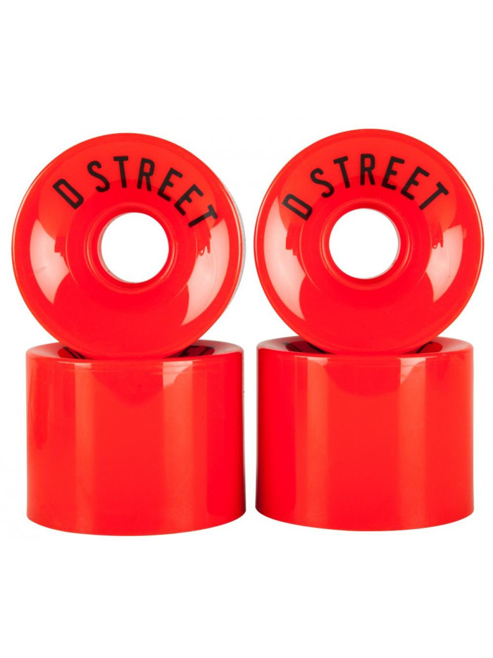Roue Longboard - D-STREET 59cent - Rouge - 59mm 78a - Jeu de 4