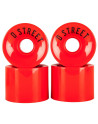 Roue Longboard - D-STREET 59cent - Rouge - 59mm 78a - Jeu de 4