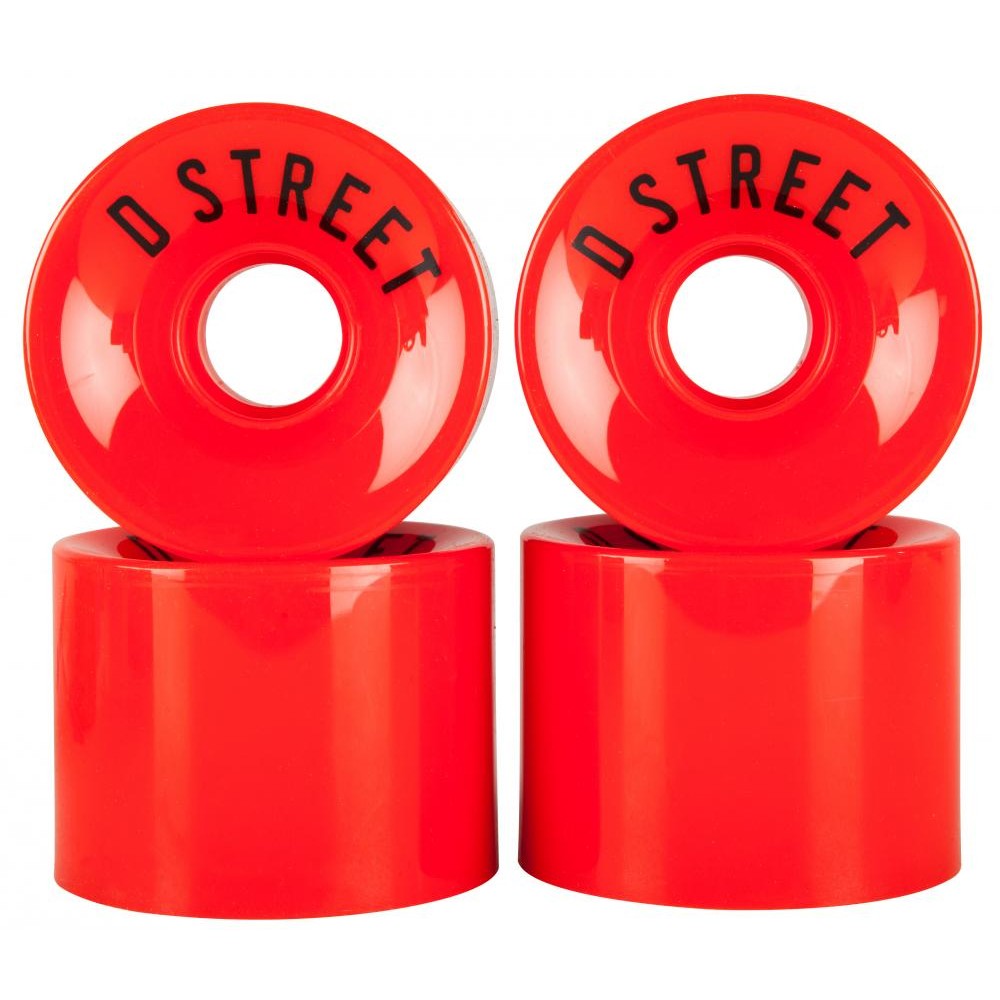 Roue Longboard - D-STREET 59cent - Rouge - 59mm 78a - Jeu de 4