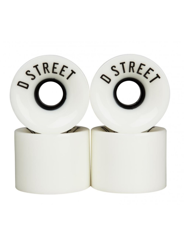 Roue Longboard - D-STREET 59cent - Blanc - 59mm 78a - Jeu de 4