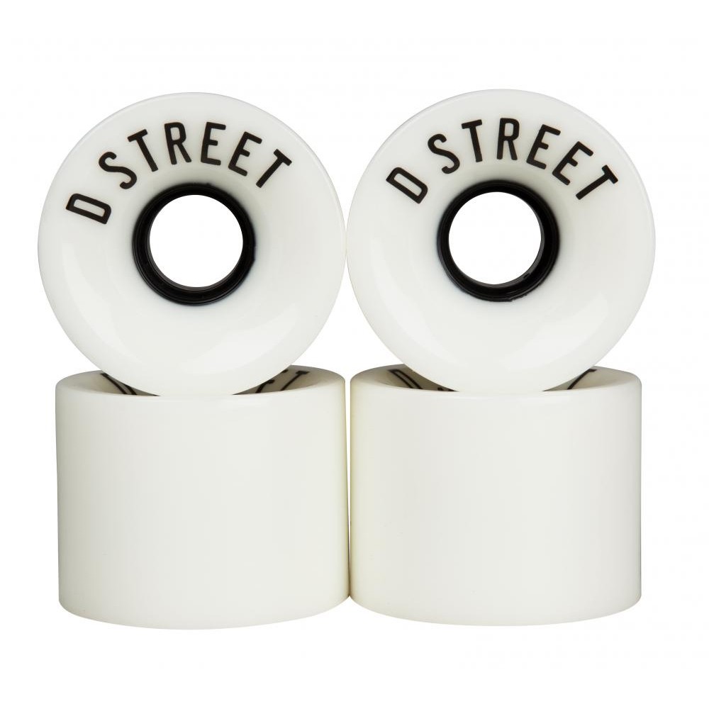 Roue Longboard - D-STREET 59cent - Blanc - 59mm 78a - Jeu de 4