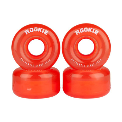 Roller Skate Wheels - ROOKIE Disco - 58mm 80a - Clear Red - Set of Red