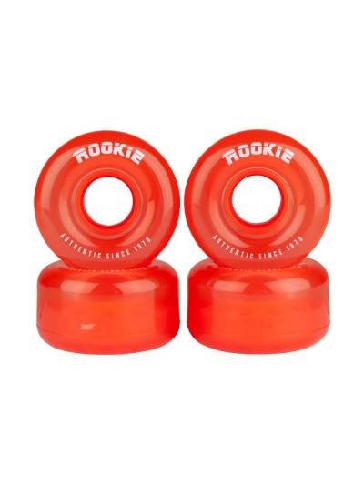 Roller Skate Wheels - ROOKIE Disco - 58mm 80a - Clear Red - Set of Red