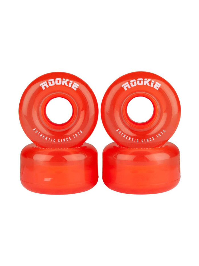 Roller Skate Wheels - ROOKIE Disco - 58mm 80a - Clear Red - Set of Red