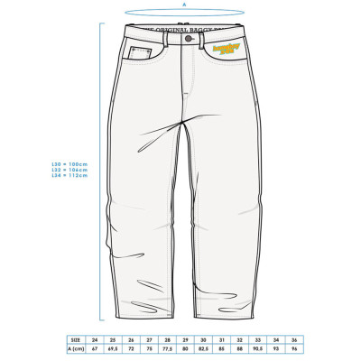Baggy Jeans - HOMEBOY X-tra Loose Flex - Washed Blue sizing