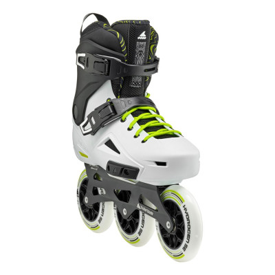 Roller 3 Roues Freeskate - ROLLERBLADE Lightning - 110 Noir Blanc