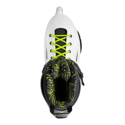 Roller 3 Roues Freeskate - ROLLERBLADE Lightning - 110 Noir Blanc