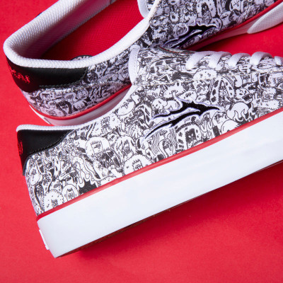 LAKAI x Jay Howell Manchester White Canvas Print Skate Shoe