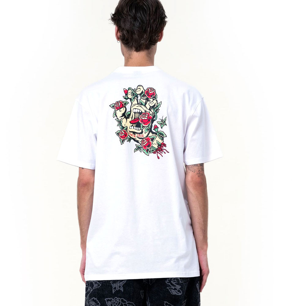 T-shirt - SANTA CRUZ Screaming Rose Flash - Blanc