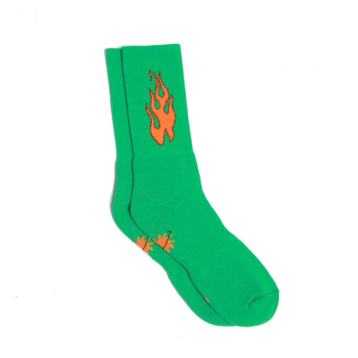 Skating Socks - MAGIC BOOTS - Green Fire - Pair
