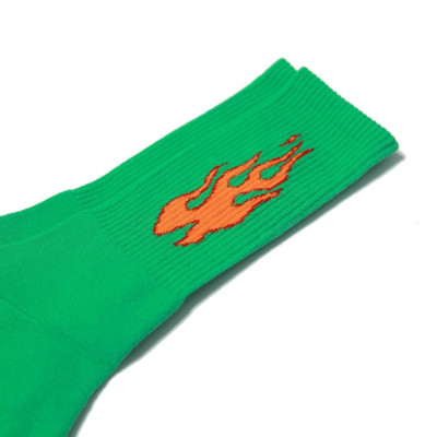 Skating Socks - MAGIC BOOTS - Green Fire - Pair