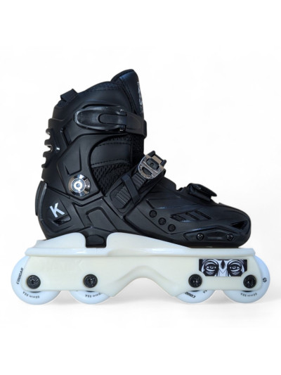 Roller Agressif Enfant - KALTIK K - Noir Blanc - Réglable