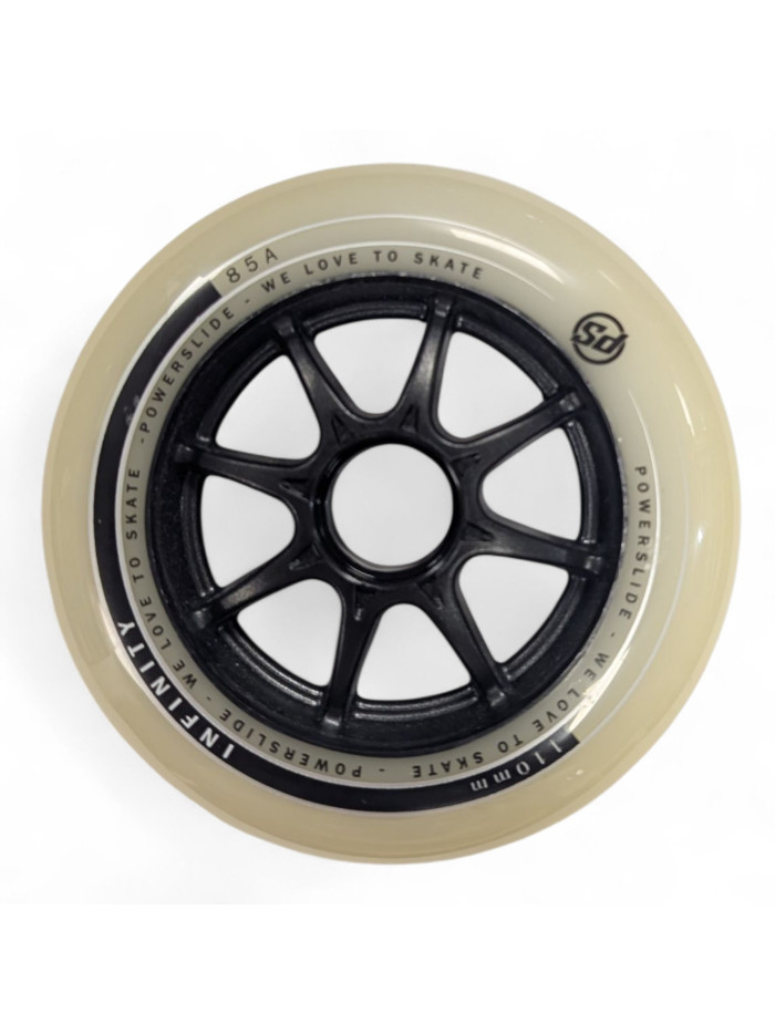 Roues Roller - POWERSLIDE Infinity - 110mm 85a - Noir Gomme - Jeu de 8