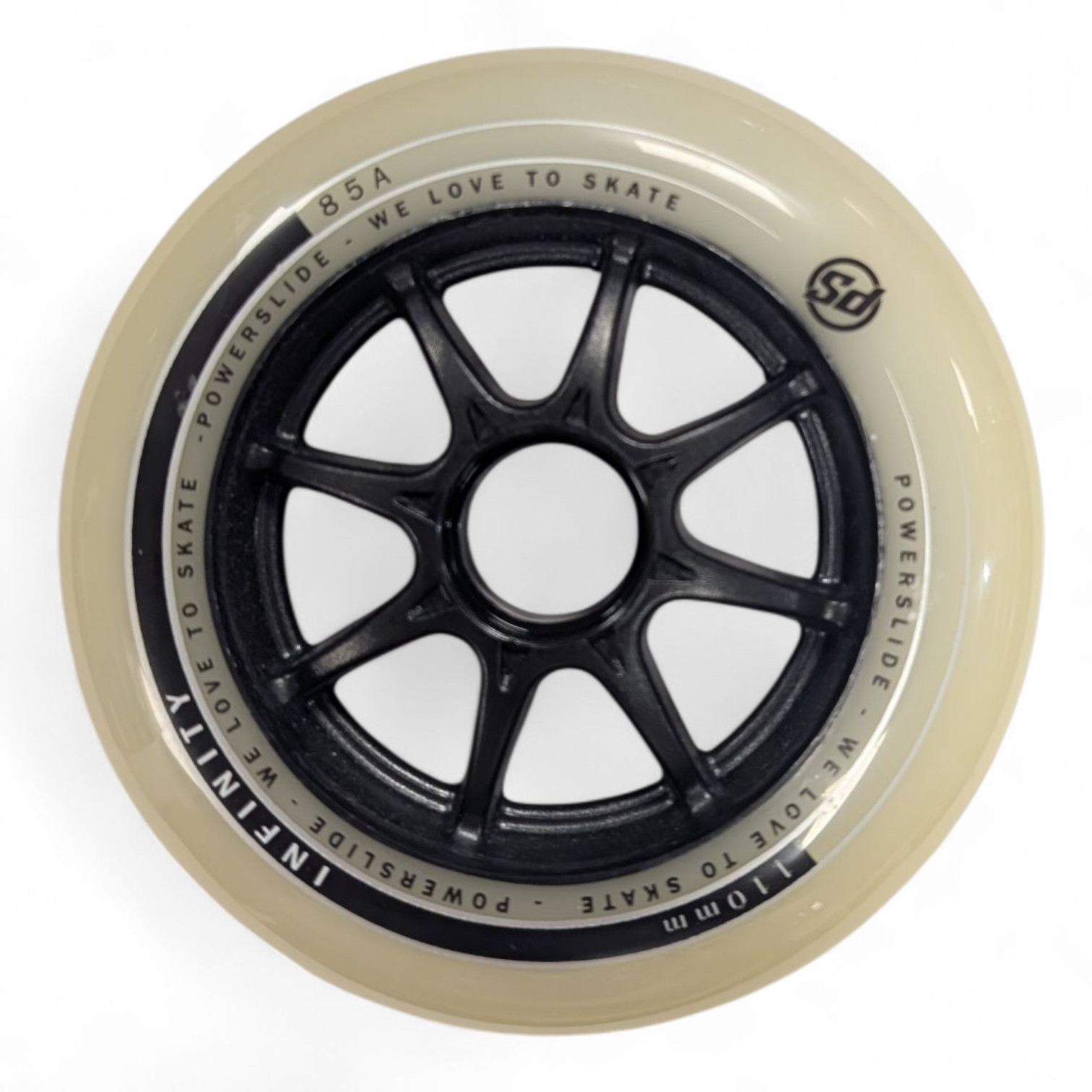 Roues Roller - POWERSLIDE Infinity - 110mm 85a - Noir Gomme - Jeu de 8
