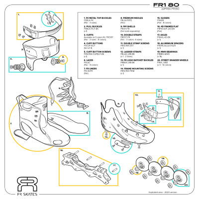 Roller Freeskate - FR SKATES FR1 - 80 Noir pieces