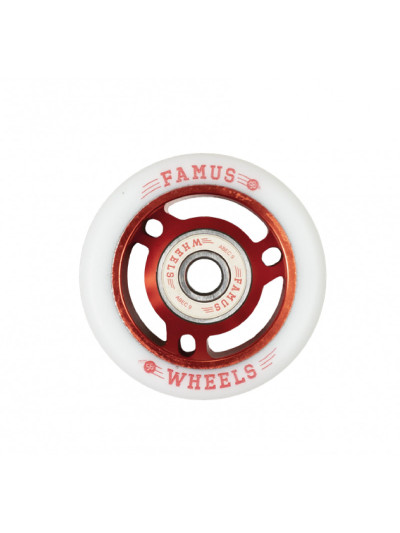 Roue Patin - FAMUS Quad Avec Roulements - 56mm 98a - Rouge - Jeu de 8