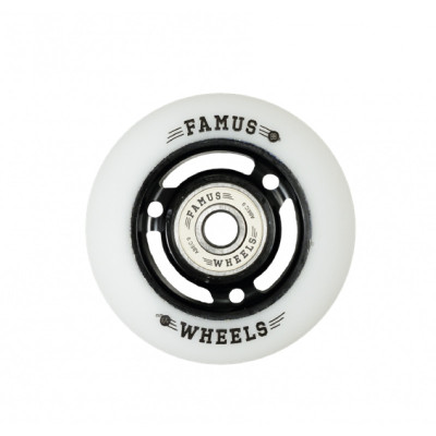 Skates Wheels - FAMUS 3 Spokes - 64mm 88a - Black White - Set of 4