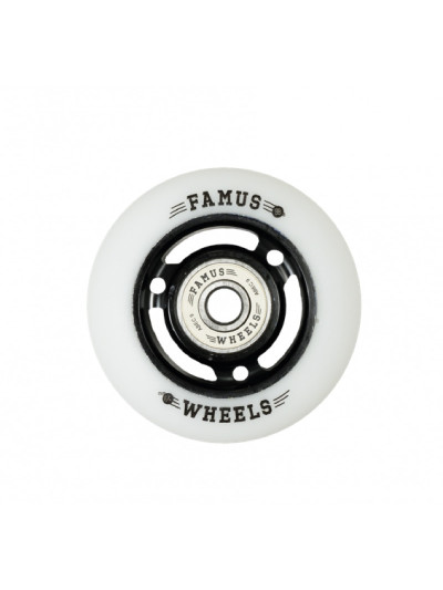 Roue Roller - FAMUS 3 Spoke - 64mm 88a - Noir Blanc - Jeu de 4