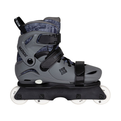 Kids Aggressive Skates - USD Glitch - Grey Black - Adjustable