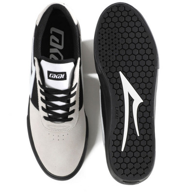 Chaussure Skate LAKAI Manchester White Suede Black