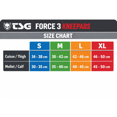 Genouillère - TSG Force 3 - Noire - tailles