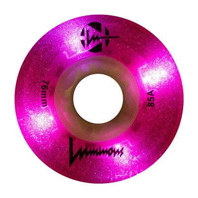 Roue Roller - LUMINOUS - 76mm 85a - Glitter Pink - Jeu de 4