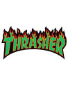 Skateboard Sticker - THRASHER Flame - Medium - Green - Unit