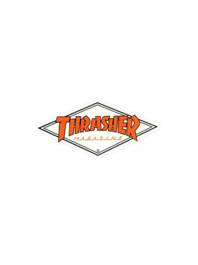 Skateboard Sticker - THRASHER Diamond Logo - Orange - Unit