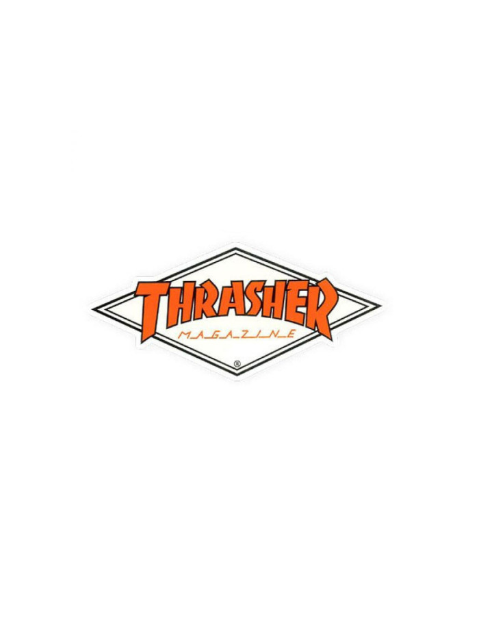 Skateboard Sticker - THRASHER Diamond Logo - Orange - Unit