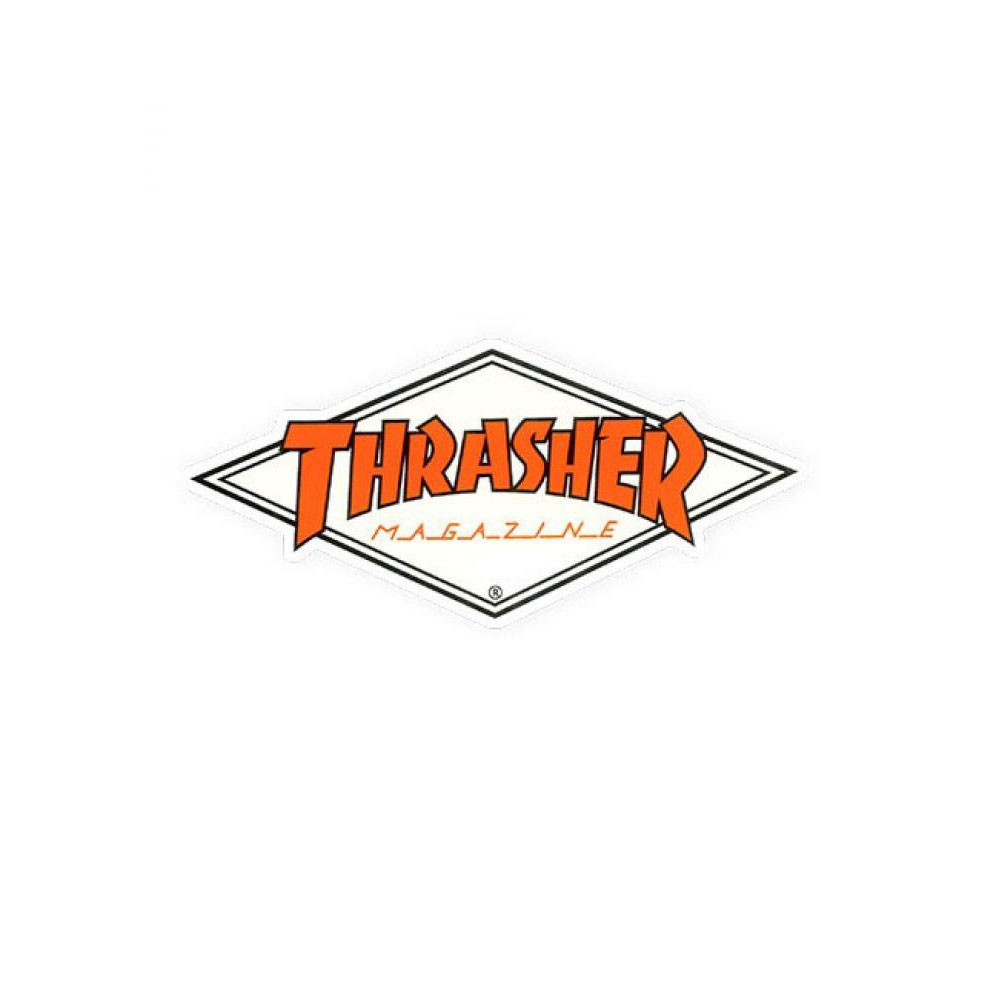 Skateboard Sticker - THRASHER Diamond Logo - Orange - Unit