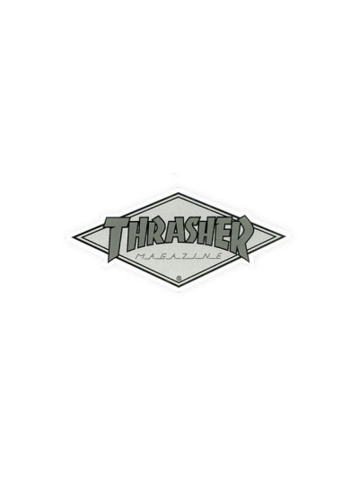 Skateboard Sticker - THRASHER Diamond Logo - Grey - Unit