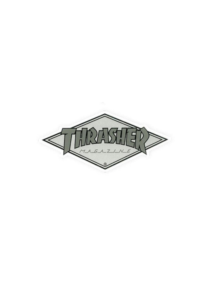 Autocollant de Skate - THRASHER Diamond Logo - Gris - Unité