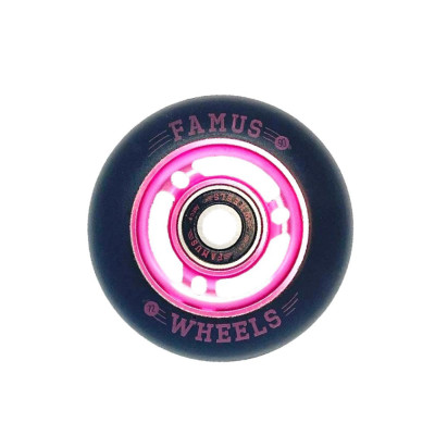 Roue Roller - FAMUS 3 Spoke - 72mm 90a - Rose Noir - Jeu de 4