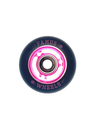 Skates Wheels - FAMUS 3 Spoke - 72mm 90a - Pink Black - Set of 4
