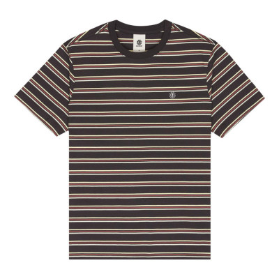T-shirt - ELEMENT Embroidery - Rayé Noir Rouge Blanc