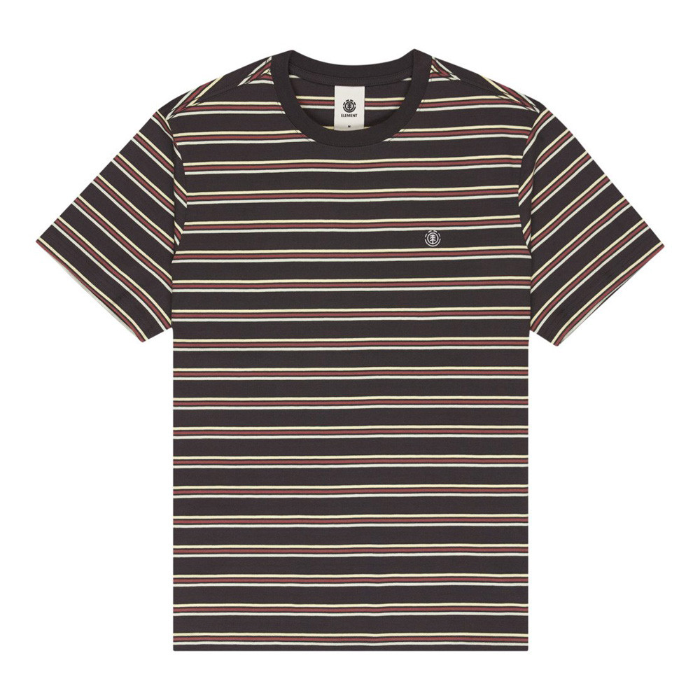 T-shirt - ELEMENT Embroidery - Rayé Noir Rouge Blanc