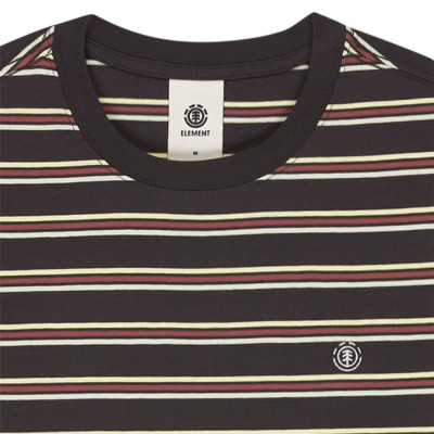 T-shirt - ELEMENT Embroidery - Rayé Noir Rouge Blanc