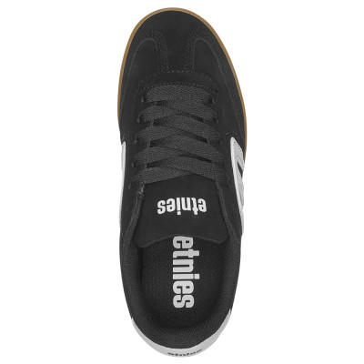 Chaussure Skate Enfant - ETNIES locut - Noir Blanc Gomme