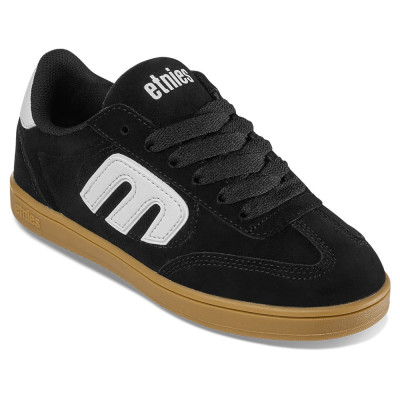 Chaussure Skate Enfant - ETNIES locut - Noir Blanc Gomme